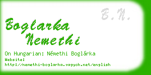 boglarka nemethi business card