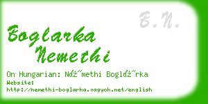 boglarka nemethi business card